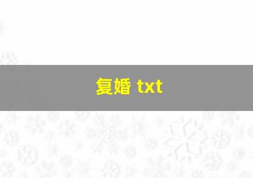 复婚 txt